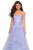 La Femme - 27694 Jeweled Rose Lace Appliqued Tulle Gown In Purple