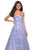 La Femme - 27199 Sparkling Sequin Sleeveless A-Line Dress In Blue