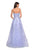 La Femme - 27269 Strapless Sweetheart Floral Lace Applique A Line Gown In Purple and Blue