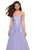 La Femme - 27330 Floral Applique Strapless Tulle Ballgown In Purple