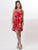 Linea Domani - 8130 Sleeveless Floral Print Chiffon Overlay Dress in Orange and Multi-Color