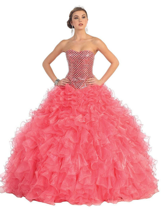 Strapless Semi-Sweetheart Evening Gown