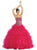 May Queen - LK41 Strapless Semi-Sweetheart Evening Gown In Red