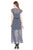 London Times - L2221M Printed Jewel A-line Dress in White and Blue