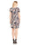 London Times - T2831MJC Short Sleeve Floral Print Dress in Multi-Color and Print