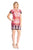 London Times - T2551M Short Sleeve Print Sheath Dress in Pink