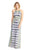 London Times - T1097M Cutaway Shoulder Keyhole Dress in Multi-Color and Print