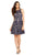 London Times - L2337M Floral Lace Bateau Dress in Blue