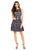 London Times - L2337M Floral Lace Bateau Dress in Blue