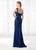 Cameron Blake - 218624 Chiffon Sheath Dress with removable Cap Sleeves in Blue