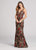 Ellie Wilde - EW21807 Multi-Colored Deep V-neck Trumpet Dress in Multi-Color
