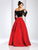 Clarisse - 3581 Two Piece Embellished Off-Shoulder Dress in Black and Red