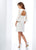 Social Occasions by Mon Cheri - 118863 V-neck Ribbon Work Dress In White