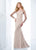 Social Occasions by Mon Cheri - 118876 Bateau Neck Crepe Gown In Neutral