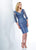 Social Occasions by Mon Cheri - 118873 Quarter Sleeve Lace Mikado Dress In Blue