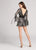 Ellie Wilde - EW21828S Lace Long Sleeve Deep V-neck Romper in Gray