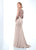 Social Occasions by Mon Cheri - 118876 Bateau Neck Crepe Gown In Neutral