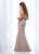 Social Occasions by Mon Cheri - 118886 V-neck Sheath Gown In Brown