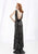 Lush by Jasz Couture - Sequined Bateau Neck Gown 1352 in Black