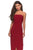 La Femme - 28204 Strapless Jersey Sheath Dress With Slit In Red
