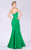 MNM COUTURE - M0002 Strapless Folded Sweetheart Crepe Mermaid Dress In Green