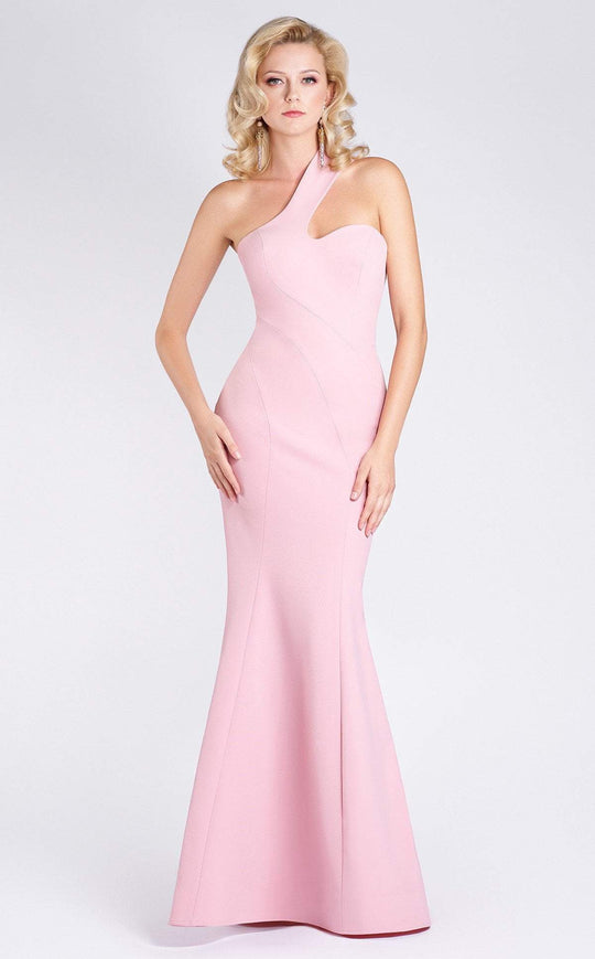 MNM COUTURE - M0003 Asymmetric One Shoulder Mermaid Gown In Pink
