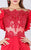 MNM COUTURE - M0034 Beaded Ruffled Trumpet Dress With Train In Red