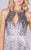 MNM COUTURE - M0056 Diamond Cutout Bodice Gradient Jeweled Gown In Silver