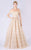 MNM COUTURE - M0057 Lattice Beaded Off Shoulder Gown In Gold