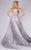 MNM COUTURE - M0056 Diamond Cutout Bodice Gradient Jeweled Gown In Silver