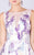 MNM COUTURE - M0058 Embroidered Lattice Illusion Overskirt Gown In White and Purple