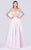 MNM COUTURE - M0059 Jeweled Illusion Bodice Textured A-Line Gown In Pink