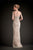 Park 108 - M106 Illusion Short Sleeve Scroll Embroidered Gown