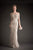 Park 108 - Illusion Short Sleeve Scroll Embroidered Gown M106 In Silver and Neutral