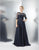 Marsoni by Colors - M117 Pleated Illusion Bateau A-line Dress In Blue