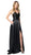 Nox Anabel - M140 Sexy Strappy Back Halter Style Satin A-Line Gown In Black