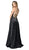 Nox Anabel - M140 Sexy Strappy Back Halter Style Satin A-Line Gown In Black