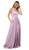 Nox Anabel - M140 Sexy Strappy Back Halter Style Satin A-Line Gown In Purple