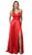 Nox Anabel - M140 Sexy Strappy Back Halter Style Satin A-Line Gown In Red