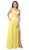 Nox Anabel - M140 Sexy Strappy Back Halter Style Satin A-Line Gown In Yellow