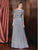 Marsoni by Colors - M189 Chiffon Scoop Neck A-Line Dress in Gray