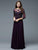 Marsoni by Colors - M189 Chiffon Scoop Neck A-Line Dress in Purple