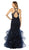 Nox Anabel - Beaded Lace High Halter Tulle Mermaid Gown M189 In Blue and Black