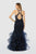Nox Anabel - M189 Beaded Lace Halter Ruffled Mermaid Dress In Blue