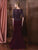 Marsoni by Colors - M190 Embellished V-Neck Trumpet Dress in Red