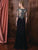 Marsoni by Colors - M192 Bejeweled V-Neck Sheath Dress in Black
