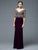 Marsoni by Colors - M192 Bejeweled V-Neck Sheath Dress in Purple