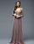 Marsoni by Colors - M194 Mesh V-Neck A-Line Dress in Purple