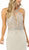 Nox Anabel - M195 Sleeveless Embroidered Halter Trumpet Dress In Silver and Pink