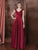 Marsoni by Colors - Ruched V-Neck A-Line Dress M198 In Red